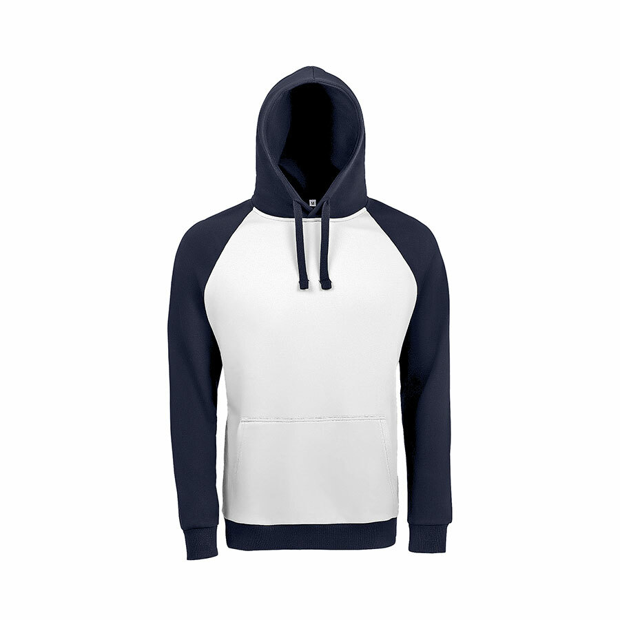 Толстовка &quot;Seattle&quot;, белый/темно-синий_2XL, 80% х/б, 20% п/э, 280 м/г2